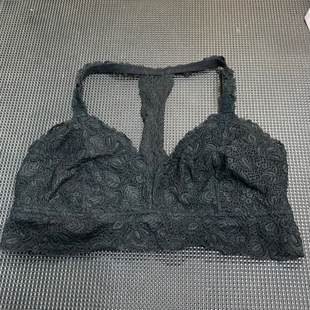 Auden Lightly Lined Racerback Bralette Size XL Black